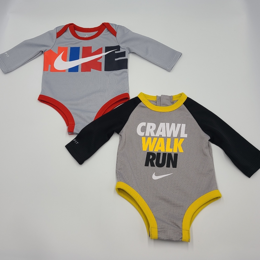 Nike baby boy Dri-Fit waffle bodysuits size 3 months
